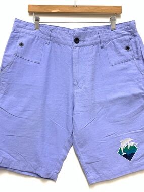 Pink Dolphin Shorts Mens Size 36 Blue Casual Cotton Drawstring